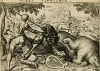Picture 3 of 50 from David, hoc est, Virtvtis exercitatissimae probatvm deo spectacvlvm : ex David pastoris militis regis exvlis ac prophetae exemplis (1575), leaf 16