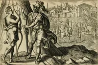 Picture 9 of 50 from David, hoc est, Virtvtis exercitatissimae probatvm deo spectacvlvm : ex David pastoris militis regis exvlis ac prophetae exemplis (1575), leaf 28