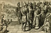 An illustration from David, hoc est, Virtvtis exercitatissimae probatvm deo spectacvlvm : ex David pastoris militis regis exvlis ac prophetae exemplis (1575)