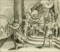 Picture 8 of 41 from David, virtvtis exercitatissimae probatum Deo spectaculum : ex Dauidis pastoris, militis, ducis, exsulis ac prophetae exemplis (1597), leaf 33