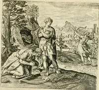 Picture 12 of 41 from David, virtvtis exercitatissimae probatum Deo spectaculum : ex Dauidis pastoris, militis, ducis, exsulis ac prophetae exemplis (1597), leaf 42