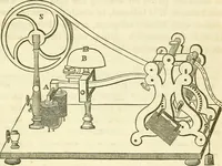 An illustration from Davis's manual of magnetism : including galvanism, magnetism, electro-magnetism, electro-dynamics, magneto-electricity, and thermo-electricity (1854)