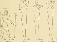 An illustration from The dawn of astronomy; a study of the temple-worship and mythology of the ancient Egyptians (1894)
