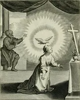 An illustration from D. Catharinae Senensis virginis Ss.mae Ord. Praedicatorum vita ac miracula selectiora formis aeneis expressa (1603)
