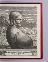 An illustration from De Americaensche zee-roovers. : Behelsende een pertinente en waerachtige beschrijving van alle de voornaemste roveryen, en onmenschelijcke wreedheden, die de Engelse en Franse rovers, tegens de Spanjaerden in America, gepleeght hebben. Verdeelt in drie deelen: het eerste deel verhandelt hoe de Fransen op Hispanjola gekomen zijn, de aerdt van't landt, inwoonders, en hun manier van leven aldaer. Het tweede deel, de opkomst van de rovers, hun regel en leven onder malkander, nevens verscheyde roveryen aen de Spanjaerden gepleeght. Het derde 't verbranden van de stadt Panama, door d'Engelsche en Franse rovers gedaen, nevens het geen de schrijver op sijn reys voorgevallen is. Hier achter is bygevoeght, een horte verhandeling van de macht en rijkdommen, die de Koninck van Spanje, Karel de Tweede, in America heeft, nevens des selfs inkomsten en Regering aldaer. Als mede een kort begrijp van alle de voornaemste plaetsen in het selve gewest, onder Christen potentaten behoorende. (1678)