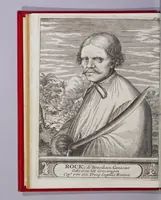An illustration from De Americaensche zee-roovers. : Behelsende een pertinente en waerachtige beschrijving van alle de voornaemste roveryen, en onmenschelijcke wreedheden, die de Engelse en Franse rovers, tegens de Spanjaerden in America, gepleeght hebben. Verdeelt in drie deelen: het eerste deel verhandelt hoe de Fransen op Hispanjola gekomen zijn, de aerdt van't landt, inwoonders, en hun manier van leven aldaer. Het tweede deel, de opkomst van de rovers, hun regel en leven onder malkander, nevens verscheyde roveryen aen de Spanjaerden gepleeght. Het derde 't verbranden van de stadt Panama, door d'Engelsche en Franse rovers gedaen, nevens het geen de schrijver op sijn reys voorgevallen is. Hier achter is bygevoeght, een horte verhandeling van de macht en rijkdommen, die de Koninck van Spanje, Karel de Tweede, in America heeft, nevens des selfs inkomsten en Regering aldaer. Als mede een kort begrijp van alle de voornaemste plaetsen in het selve gewest, onder Christen potentaten behoorende. (1678)