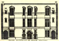 Picture 7 of 45 from De architectura Iacobi Androuetii du Cerceau, opus : quo descriptae sunt aedificiorum quinquaginta planè dissimilium ichnographiae, in omnium non modò potentiorum, sed etiam mediocrium & tenuiorum gratia[m], quos aedificandi studium oblectat: adiunctâ vsus & commoditatis in habitationibus singulis expositione, vnà cum integra cuisque aedificij dimensione. Hûc accedit breuis explicatio de structurarum, quibus aedifica constant, dimensione per orgyiam, que Gallica est architectorum mensura, sex longa pedes: quâ certè methodo nemo non aedificia quaevis metiri, & futuri in aedificando sumptus rationem secum inire poterit .. (1559), leaf 41