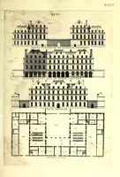 Picture 18 of 45 from De architectura Iacobi Androuetii du Cerceau, opus : quo descriptae sunt aedificiorum quinquaginta planè dissimilium ichnographiae, in omnium non modò potentiorum, sed etiam mediocrium & tenuiorum gratia[m], quos aedificandi studium oblectat: adiunctâ vsus & commoditatis in habitationibus singulis expositione, vnà cum integra cuisque aedificij dimensione. Hûc accedit breuis explicatio de structurarum, quibus aedifica constant, dimensione per orgyiam, que Gallica est architectorum mensura, sex longa pedes: quâ certè methodo nemo non aedificia quaevis metiri, & futuri in aedificando sumptus rationem secum inire poterit .. (1559), leaf 97