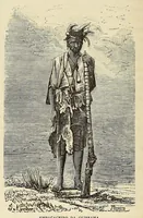 An illustration from De Benguella ás terras de Iácca; descripção de uma viagem na Africa central e occidental. Comprehendendo narrações, aventuras, e estudos importantes sobre as cabeceiras dos rios Cu-nene, Cu-bango, Lu-ando, Cu-anza e Cu-ango, e de grande parte do curso dos dois ultimos; alem da descoberta dos rios Hamba, Cauali, Sussa e Cu-gho, e larga noticia sobre as terras de Quiteca, N'bungo, Sosso, Futa, e Iácca (1881)