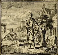 Picture 26 of 103 from De bykorf des gemoeds : honing zaamelende uit allerley bloemen : vervattende over de honderd konstige figuuren : met godlyke spreuken en stichtelyke verzen (1711), leaf 109