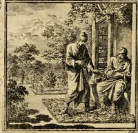Picture 28 of 103 from De bykorf des gemoeds : honing zaamelende uit allerley bloemen : vervattende over de honderd konstige figuuren : met godlyke spreuken en stichtelyke verzen (1711), leaf 117