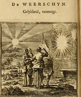 Picture 50 of 103 from De bykorf des gemoeds : honing zaamelende uit allerley bloemen : vervattende over de honderd konstige figuuren : met godlyke spreuken en stichtelyke verzen (1711), leaf 205