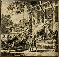 Picture 55 of 103 from De bykorf des gemoeds : honing zaamelende uit allerley bloemen : vervattende over de honderd konstige figuuren : met godlyke spreuken en stichtelyke verzen (1711), leaf 225