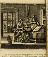 Picture 60 of 103 from De bykorf des gemoeds : honing zaamelende uit allerley bloemen : vervattende over de honderd konstige figuuren : met godlyke spreuken en stichtelyke verzen (1711), leaf 245