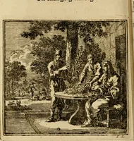 An illustration from De bykorf des gemoeds : honing zaamelende uit allerley bloemen : vervattende over de honderd konstige figuuren : met godlyke spreuken en stichtelyke verzen (1711)