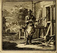 An illustration from De bykorf des gemoeds : honing zaamelende uit allerley bloemen : vervattende over de honderd konstige figuuren : met godlyke spreuken en stichtelyke verzen (1711)