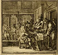 An illustration from De bykorf des gemoeds : honing zaamelende uit allerley bloemen : vervattende over de honderd konstige figuuren : met godlyke spreuken en stichtelyke verzen (1711)