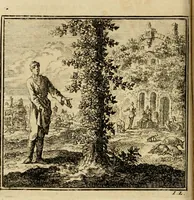 An illustration from De bykorf des gemoeds : honing zaamelende uit allerley bloemen : vervattende over de honderd konstige figuuren : met godlyke spreuken en stichtelyke verzen (1711)