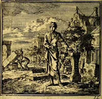 An illustration from De Bykorf des Gemoeds : Honing zaamelende uit allerley Bloemen (1711)