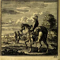 An illustration from De Bykorf des Gemoeds : Honing zaamelende uit allerley Bloemen (1711)