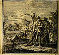 An illustration from De Bykorf des Gemoeds : Honing zaamelende uit allerley Bloemen (1711)