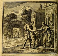 An illustration from De Bykorf des Gemoeds : Honing zaamelende uit allerley Bloemen (1711)