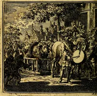 An illustration from De Bykorf des Gemoeds : Honing zaamelende uit allerley Bloemen (1711)