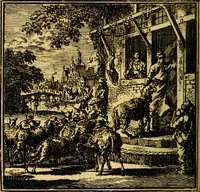An illustration from De Bykorf des Gemoeds : Honing zaamelende uit allerley Bloemen (1711)