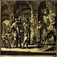 An illustration from De Bykorf des Gemoeds : Honing zaamelende uit allerley Bloemen (1711)