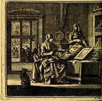 An illustration from De Bykorf des Gemoeds : Honing zaamelende uit allerley Bloemen (1711)
