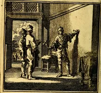 An illustration from De Bykorf des Gemoeds : Honing zaamelende uit allerley Bloemen (1711)