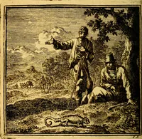 An illustration from De Bykorf des Gemoeds : Honing zaamelende uit allerley Bloemen (1711)