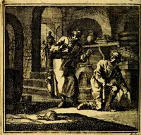 An illustration from De Bykorf des Gemoeds : Honing zaamelende uit allerley Bloemen (1711)