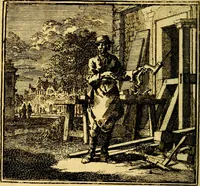 An illustration from De Bykorf des Gemoeds : Honing zaamelende uit allerley Bloemen (1711)