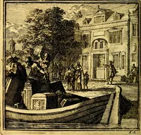 An illustration from De Bykorf des Gemoeds : Honing zaamelende uit allerley Bloemen (1711)