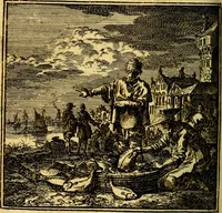 An illustration from De Bykorf des Gemoeds : Honing zaamelende uit allerley Bloemen (1711)