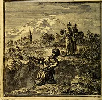 An illustration from De Bykorf des Gemoeds : Honing zaamelende uit allerley Bloemen (1711)