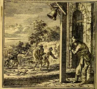 An illustration from De Bykorf des Gemoeds : Honing zaamelende uit allerley Bloemen (1711)