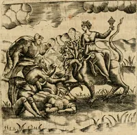 An illustration from Declaracion magistral sobre las emblemas de Andres Alciato con todas las historias, antiguedades, moralidad y doctrina tocante a las buenas costumbres (1615)