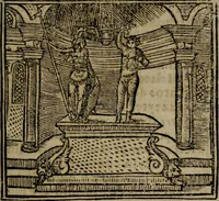 An illustration from Declaracion magistral sobre las Emblemas de Andres Alciato : con todas las historias, antiguedades, moralidad, y doctrina, tocante a las buenas costumbres : dedicadas a la muy noble insigne, leal, y coronada ciudad de Valencia (1670)