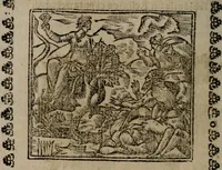 An illustration from Declaracion magistral sobre las Emblemas de Andres Alciato : con todas las historias, antiguedades, moralidad, y doctrina, tocante a las buenas costumbres : dedicadas a la muy noble insigne, leal, y coronada ciudad de Valencia (1670)