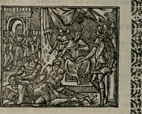 An illustration from Declaracion magistral sobre las Emblemas de Andres Alciato : con todas las historias, antiguedades, moralidad, y doctrina, tocante a las buenas costumbres : dedicadas a la muy noble insigne, leal, y coronada ciudad de Valencia (1670)