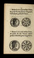 An illustration from Declaration dv Roy, portant que toutes monnoyes d'or legeres des païs estrangers, seront conuertios en especes d'or de poids portans le nom du Roy que la fabrication des escus d'or de France sera continuée, & que toutes especes d'or legeres seront décriées dans trois mois: auec defenses d'en exposer apres ledit temps, sur les peines y contenuës ... (1640)
