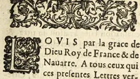 An illustration from Declaration dv roy, portant reglement pour le nouueau prix donné aux especes d'argent legeres & rognées: ensemble pour l'obseruation des prix de l'or & argent employez aux ouurages d'orfeurerie. Et defenses de fondre les monoyes, & les transporter ny autres matieres d'or & d'argent hors du royaume. Verifiée en la Cour des monoyes le 30. octobre, mil six cens quarante. (1640)