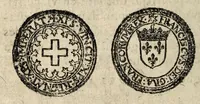 An illustration from [Declaration du roy, portant que les monnoyes d'argent legeres ne seront exposées que pour leur iuste prix selon leur poids & titre, & que tous les poids dont on se seruira pour les monnoyes, seront aiustez & estallonnez sur ceux de la Cour des monnoyes dans vn mois : registrée en la Cour des monnoyes le 24. octobre 1640 : ensemble l'arrest de ladite cour, pour le fait de l'estalonnement desdits poids]. (1640)