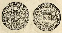 An illustration from [Declaration du roy, portant que les monnoyes d'argent legeres ne seront exposées que pour leur iuste prix selon leur poids & titre, & que tous les poids dont on se seruira pour les monnoyes, seront aiustez & estallonnez sur ceux de la Cour des monnoyes dans vn mois : registrée en la Cour des monnoyes le 24. octobre 1640 : ensemble l'arrest de ladite cour, pour le fait de l'estalonnement desdits poids]. (1640)