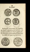 An illustration from [Declaration du roy, portant que les monnoyes d'argent legeres ne seront exposées que pour leur iuste prix selon leur poids & titre, & que tous les poids dont on se seruira pour les monnoyes, seront aiustez & estallonnez sur ceux de la Cour des monnoyes dans vn mois : registrée en la Cour des monnoyes le 24. octobre 1640 : ensemble l'arrest de ladite cour, pour le fait de l'estalonnement desdits poids]. (1640)
