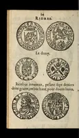An illustration from [Declaration du roy, portant que les monnoyes d'argent legeres ne seront exposées que pour leur iuste prix selon leur poids & titre, & que tous les poids dont on se seruira pour les monnoyes, seront aiustez & estallonnez sur ceux de la Cour des monnoyes dans vn mois : registrée en la Cour des monnoyes le 24. octobre 1640 : ensemble l'arrest de ladite cour, pour le fait de l'estalonnement desdits poids]. (1640)