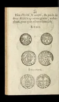 Picture 32 of 67 from [Declaration du roy, portant que les monnoyes d'argent legeres ne seront exposées que pour leur iuste prix selon leur poids & titre, & que tous les poids dont on se seruira pour les monnoyes, seront aiustez & estallonnez sur ceux de la Cour des monnoyes dans vn mois : registrée en la Cour des monnoyes le 24. octobre 1640 : ensemble l'arrest de ladite cour, pour le fait de l'estalonnement desdits poids]. (1640), leaf 44