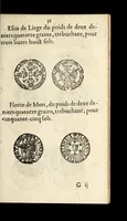 An illustration from [Declaration du roy, portant que les monnoyes d'argent legeres ne seront exposées que pour leur iuste prix selon leur poids & titre, & que tous les poids dont on se seruira pour les monnoyes, seront aiustez & estallonnez sur ceux de la Cour des monnoyes dans vn mois : registrée en la Cour des monnoyes le 24. octobre 1640 : ensemble l'arrest de ladite cour, pour le fait de l'estalonnement desdits poids]. (1640)